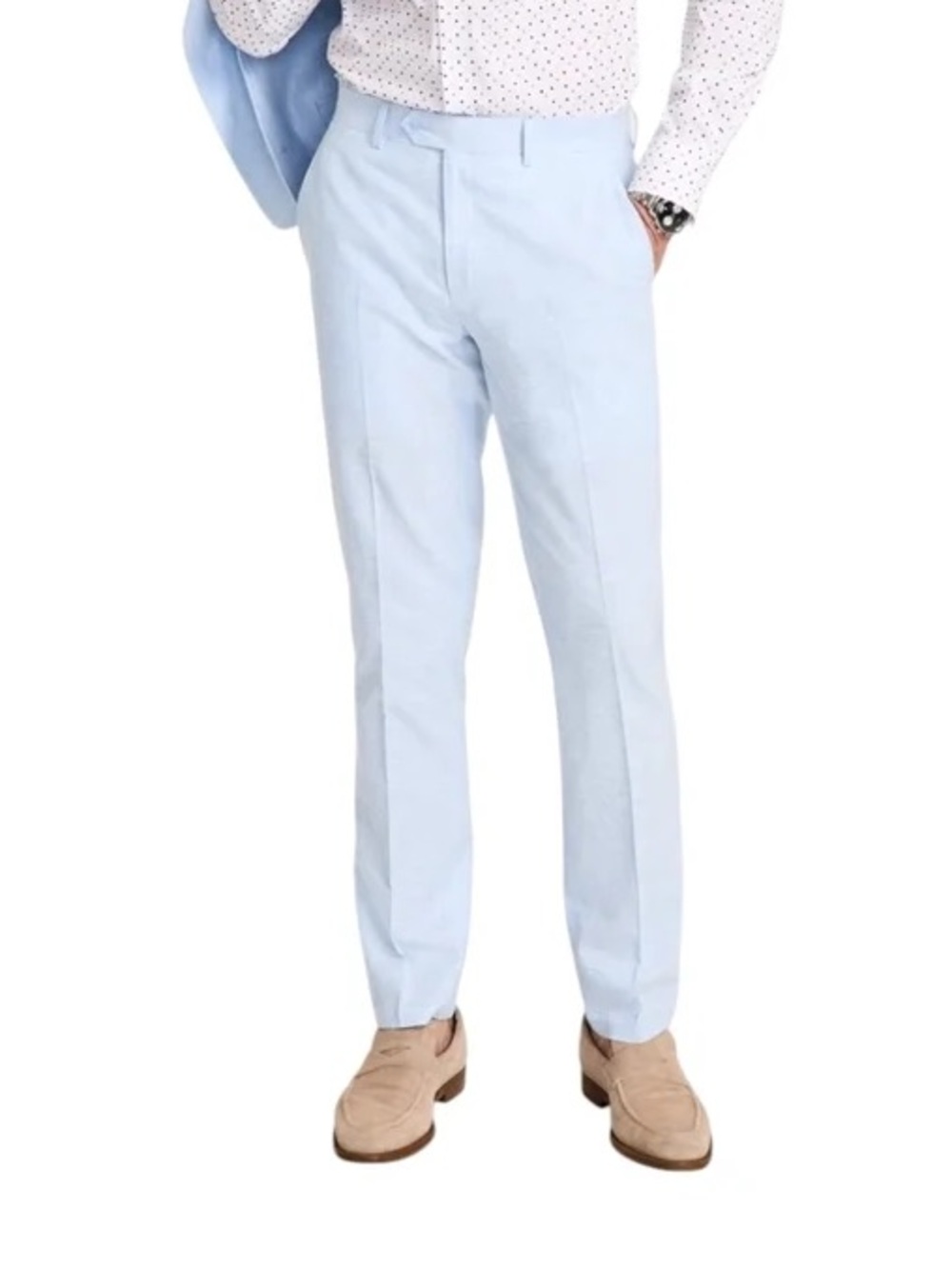 Bar III Men's Slim-Fit Seasonal Linen Blend Suit Pants Powder Blue NWT 33 x 32